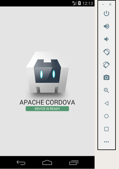 Hello World Cordova App start screen