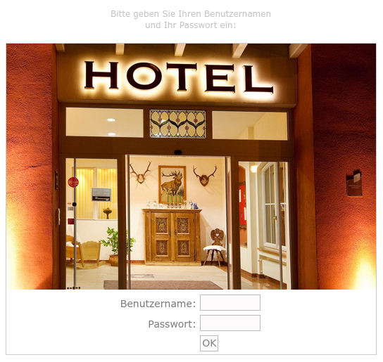 Stock image of hotel hotspot login page