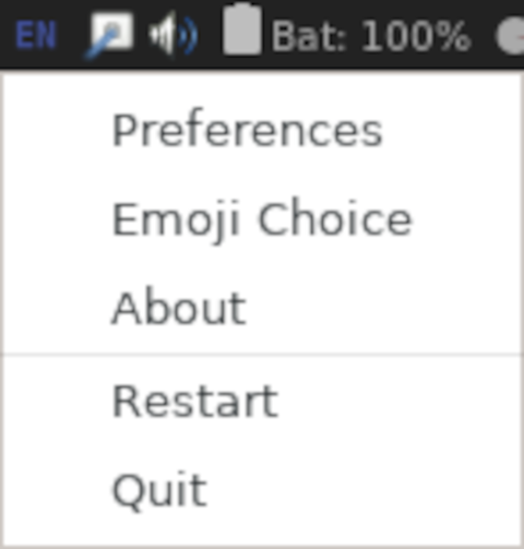 iBus context menu from windows manager taskbar
