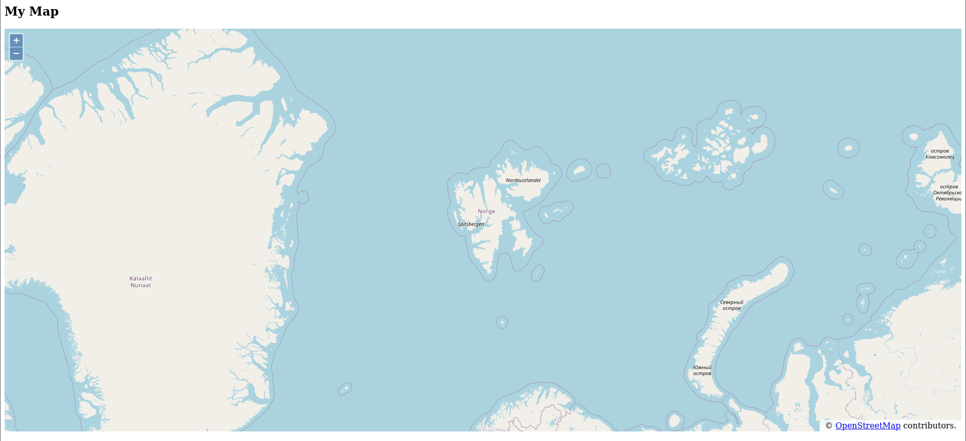 Map centred on Longyearbyen